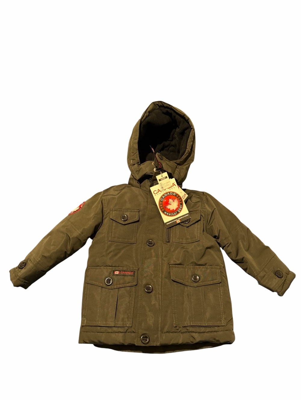 Canada Goose deep gray Kids Parka doubled layer with Hood jacket , NWT, SZ 3T